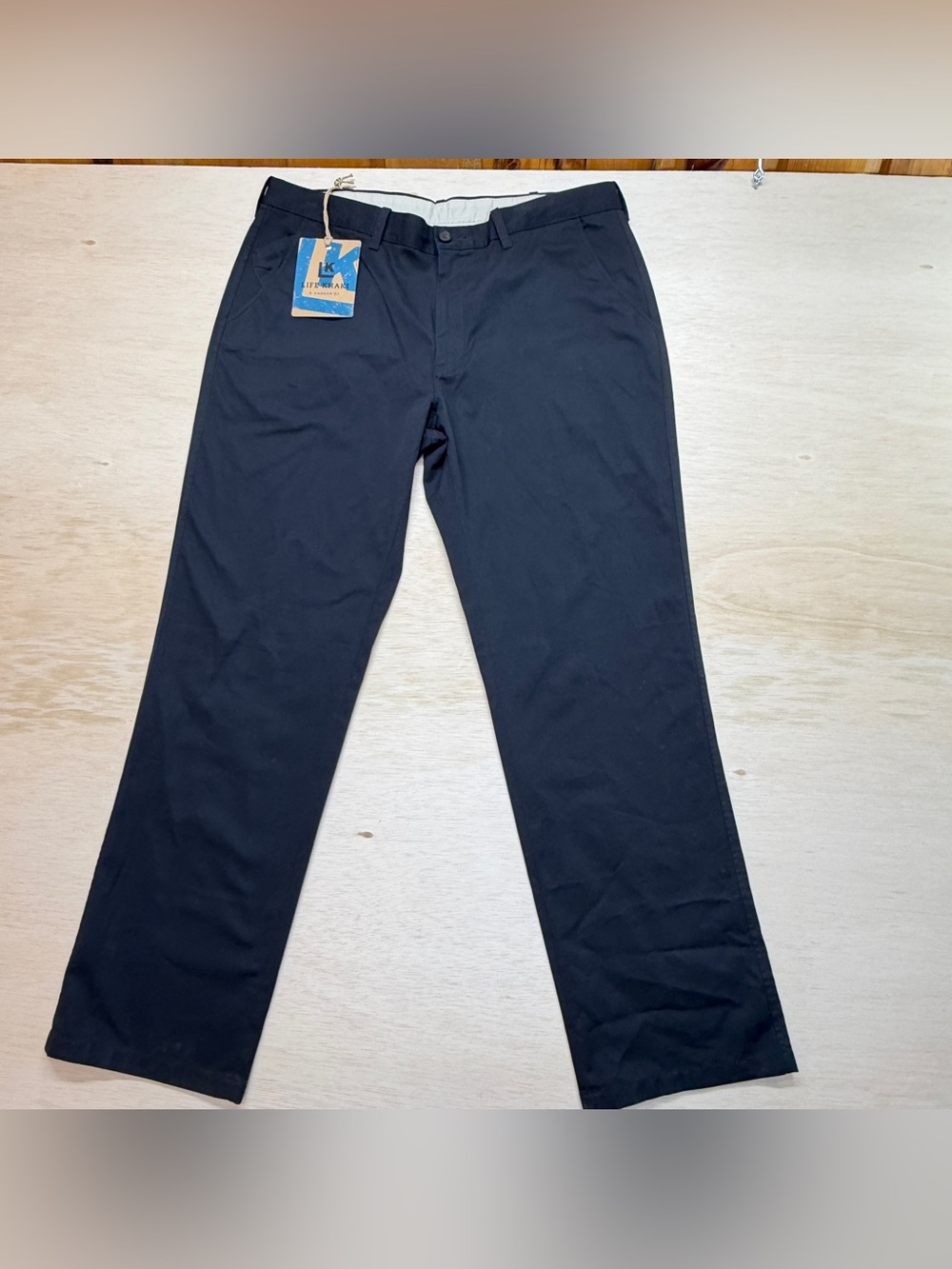 NWT! Life Khaki by Haggar Men's Straight Leg Pants Black Size 38x32 Repreve